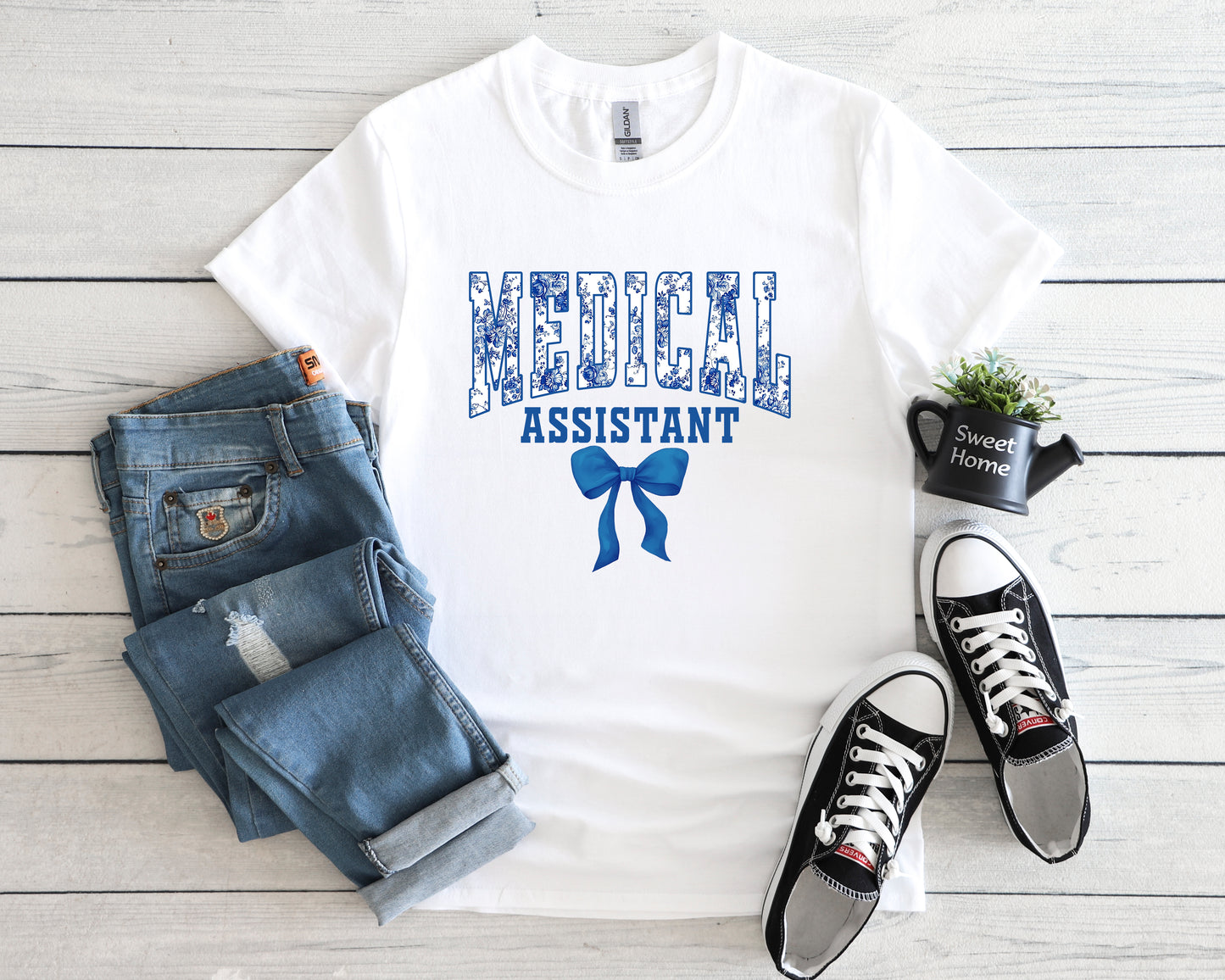 Medical Assistant Caring Vibes Graphic T