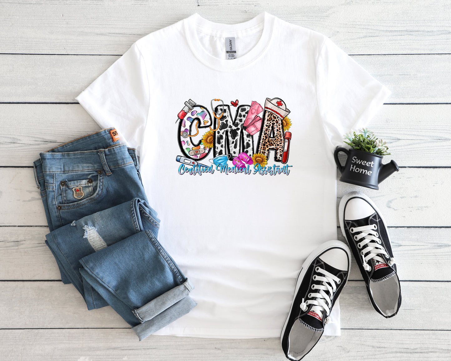 Color Me Caring  Medical Assistant Graphic T
