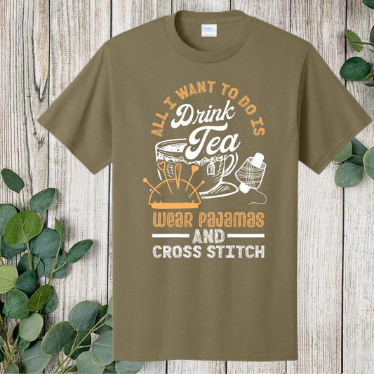 Tea, Pajamas, & Cross Stitch