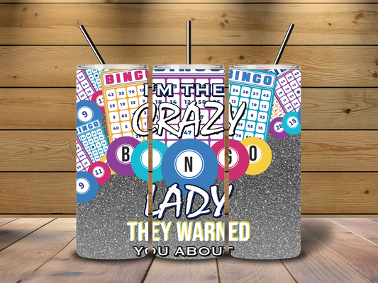 Crazy Bingo Lady 20 oz Tumbler