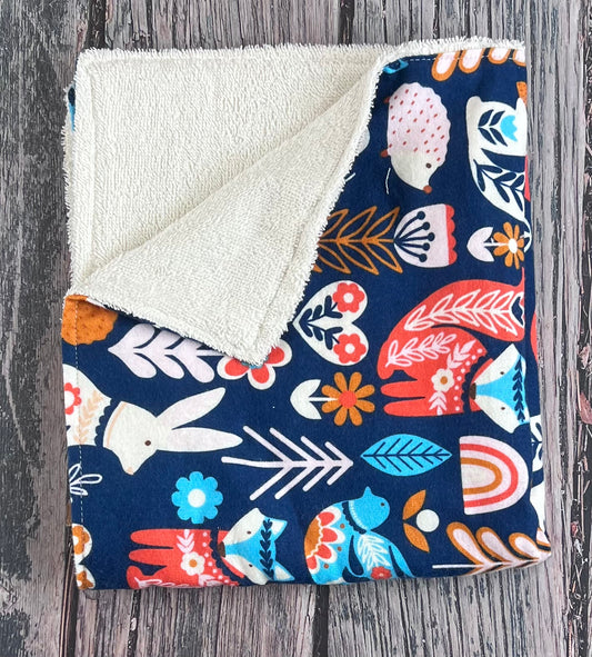 Fox and Rabbit Burping Cloth
