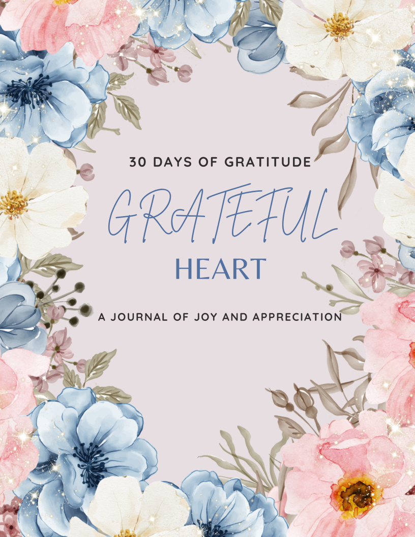 Grateful Heart-30 day-Gratitude Journal Instant Digital Download