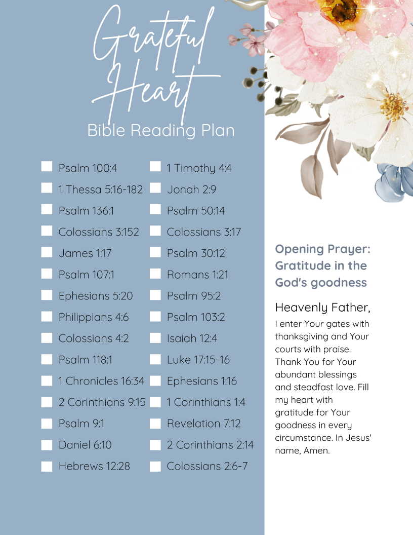 Grateful Heart-30 day-Gratitude Journal Instant Digital Download