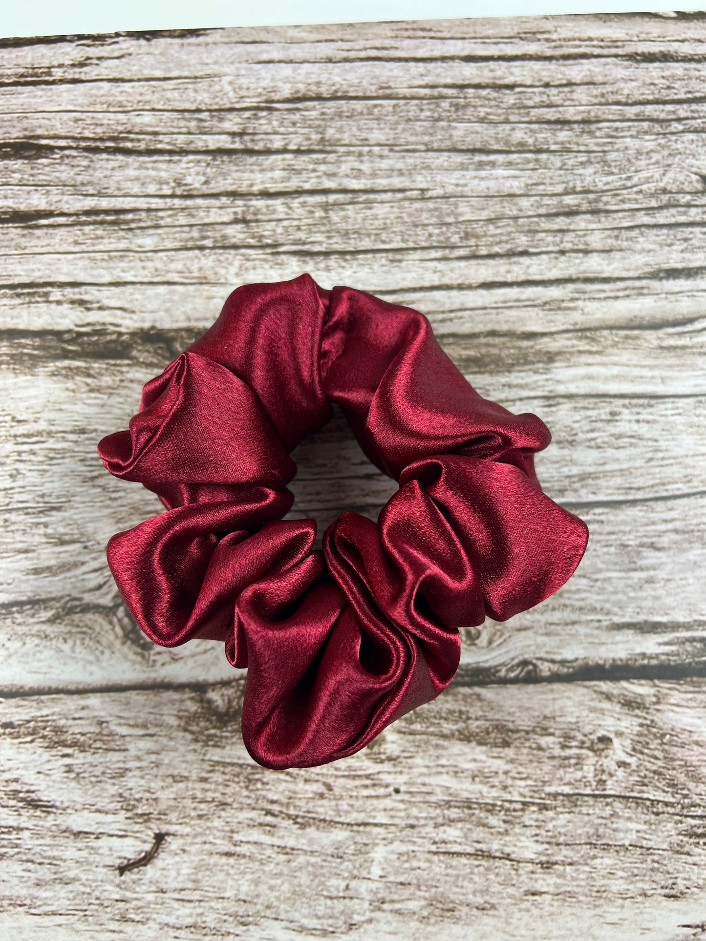 Wine Satin Scrunchie