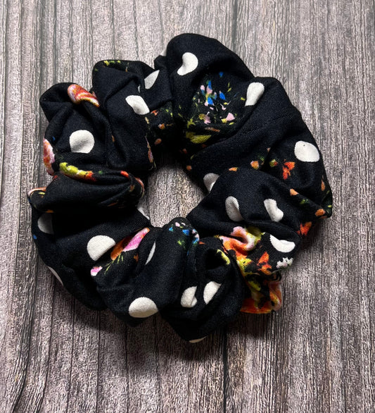 Polk-a-Dot & Roses Scrunchie