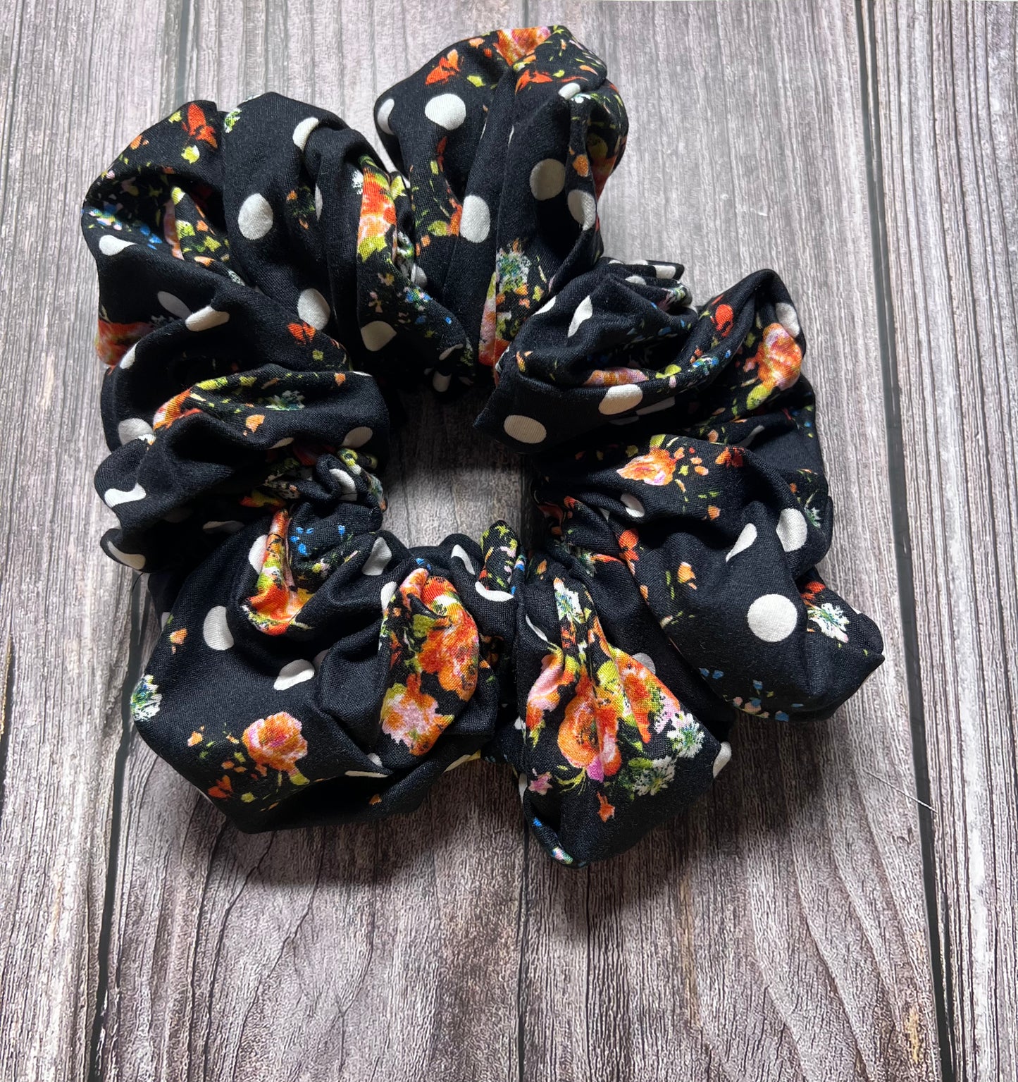 Polk-a-Dot & Roses Scrunchie-XXL