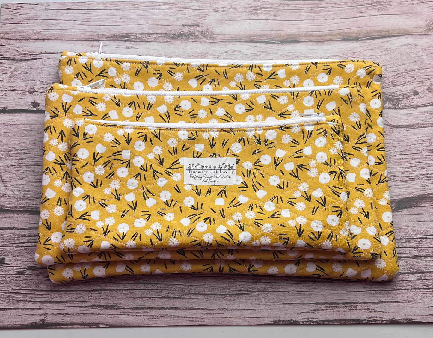 Flower Patches Handmade Quilted Zipper Pouches