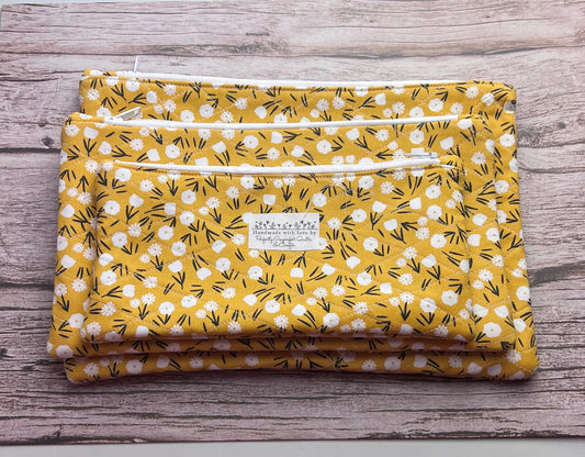 Flower Patches Handmade Quilted Zipper Pouches