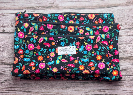 Blue Birdie Handmade Quilted Zipper Pouches