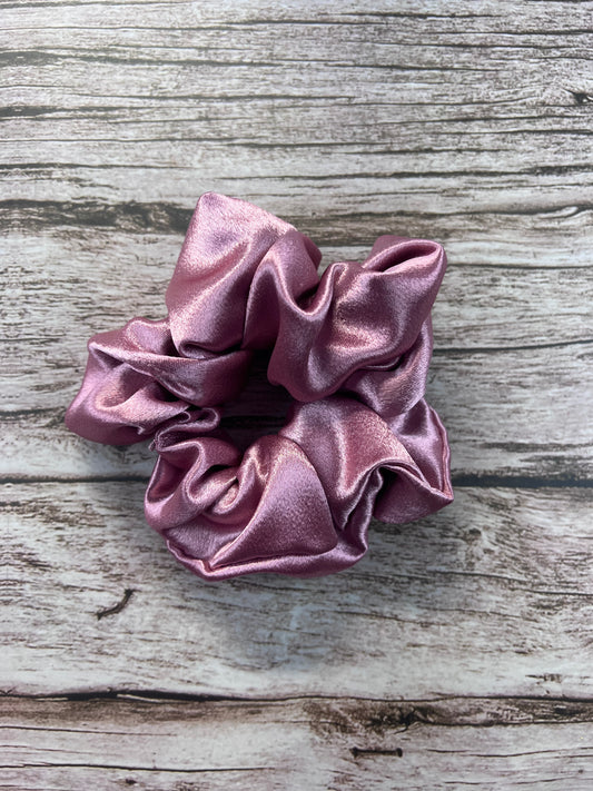 Mauve Satin Scrunchie