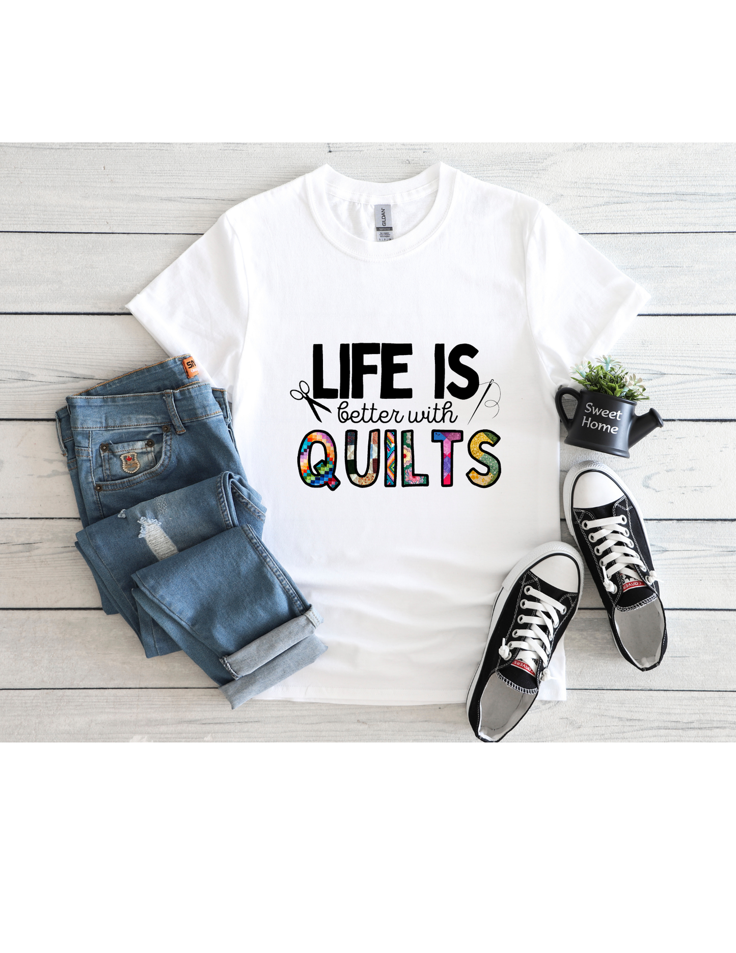 Life Is Better With Quilts Graphic T