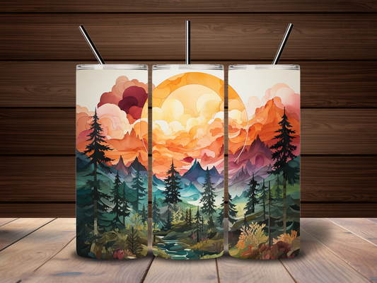 Watercolor Mountains 20oz Tumbler