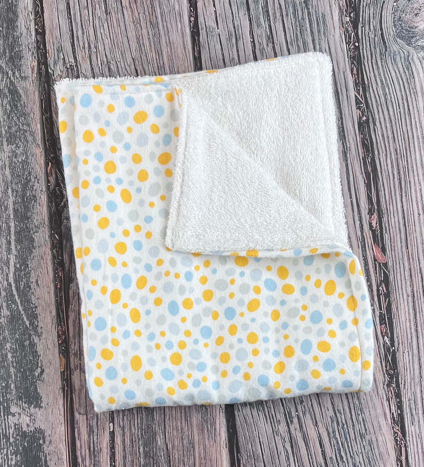 Yellow & Blue Dots Burping Cloth