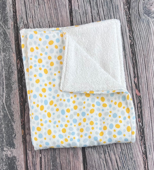 Yellow & Blue Dots Burping Cloth